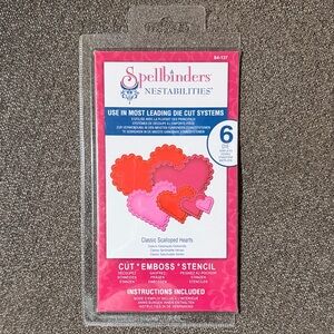 Spellbinders Nestabilities Classic Scalloped Hearts Dies Set of 6